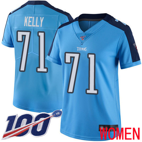 Tennessee Titans Limited Light Blue Women Dennis Kelly Jersey NFL Football #71 100th Season Rush Vapor Untouchable->women nfl jersey->Women Jersey